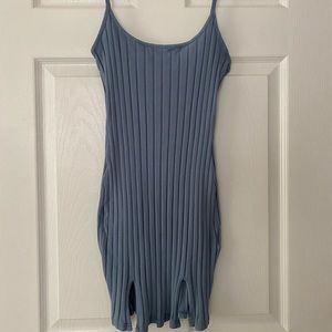 Split hem rib knit dress